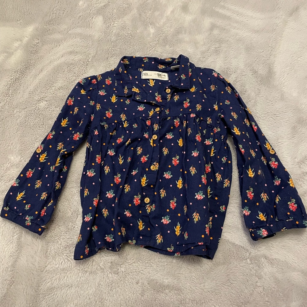 Zara baby girl floral shirt 18-24m (fits like 12-18m)